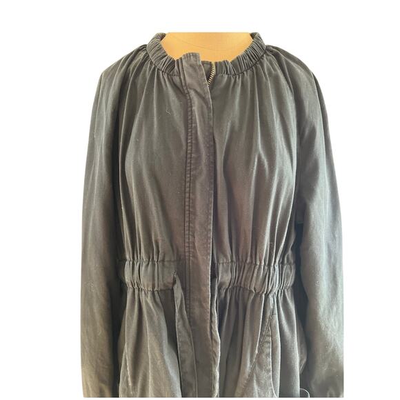 W's VTG H&M Black cotton duster, lined sz 16 goth punk Y2K - Picture 3 of 16